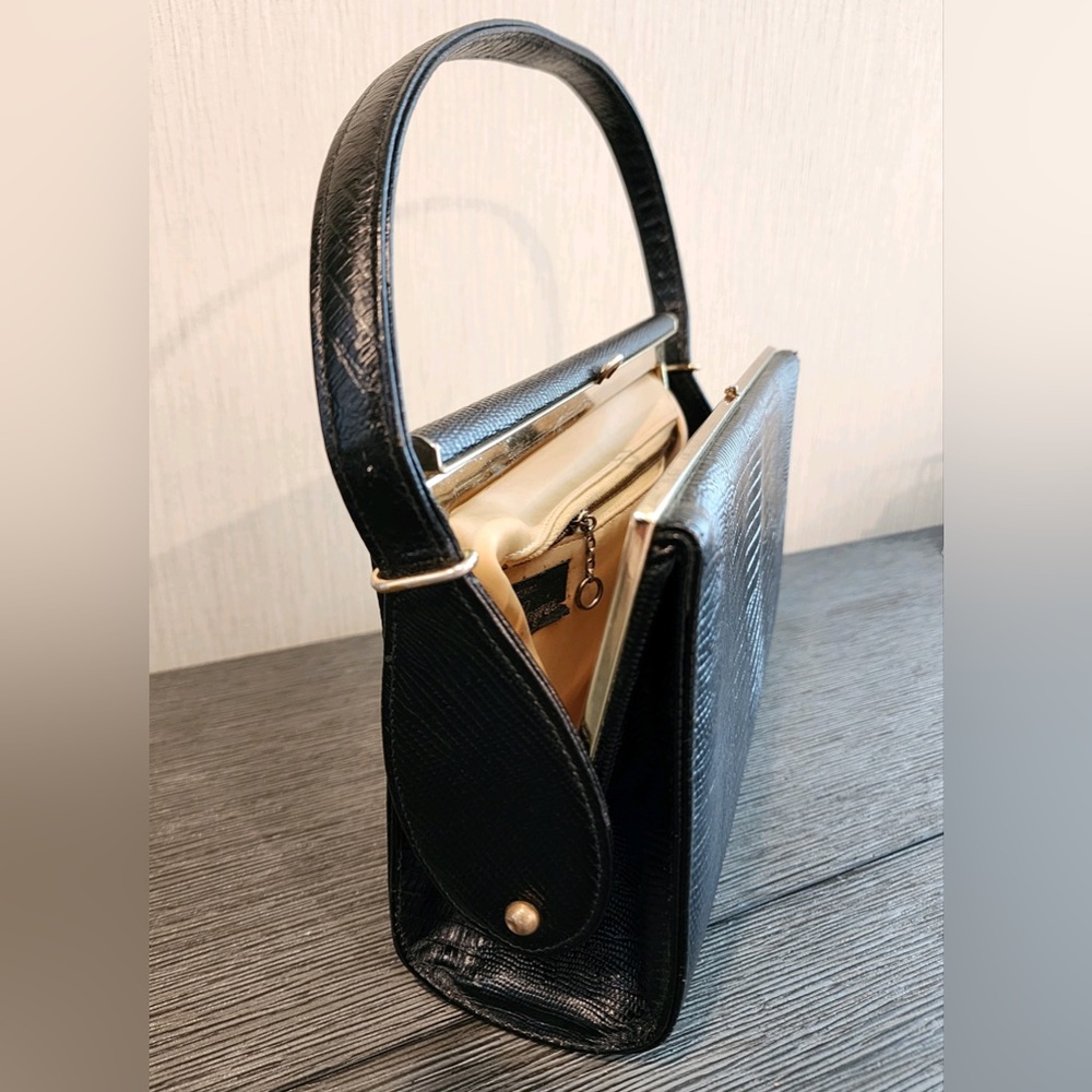 Vintage & Rare Original by Caprice Genuine Embossed Leather Satchel Lux Handbag - Picture 13 of 13
